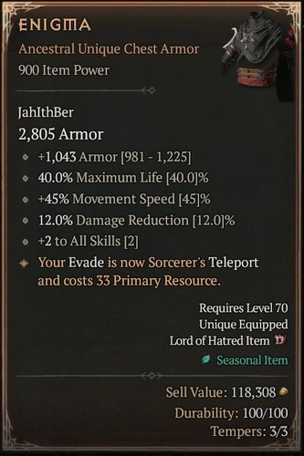 Diablo enigma chest - enigma,