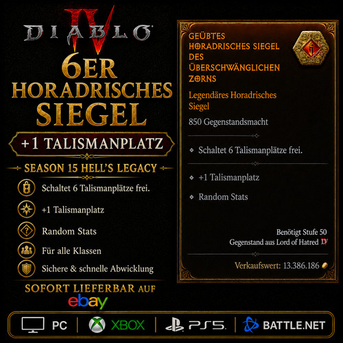Diablo items sigillo - items, orarico
